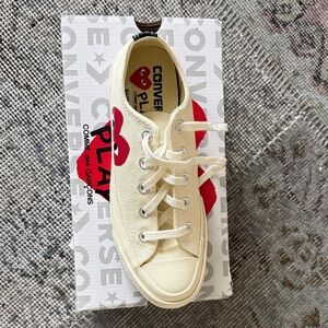 Converse Play Off-White Sneakers with Red Heart